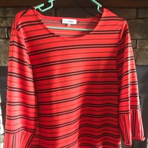 Calvin Klein - Red and Black Stripe Dress Shirt